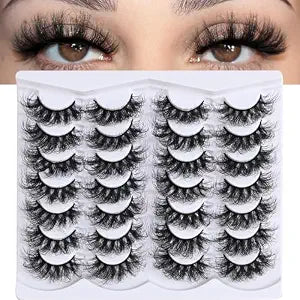 Mink Lashes Thick Long Lashes False Eye Lashes Mega Look 5D Volume Dramatic 27mm Dramatic Waterproof Eyelash Clusters Soft Fake Eyelashes Pack by Yaiseikoï¿½ï¿½ï¿½14 Pa