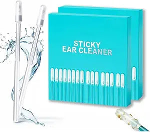48Ps Sticky Ear Cleaning Stick for Adults Large,Japanese Reusable Sticky Ear Cleaner Picks, Gentle Soft Ear Care Cleaning Sticks with Dust Cover