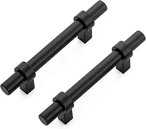 Ravinte Matte Black Cabinet Pulls, T-Bar Handles, 3 Inch, 5 Pack