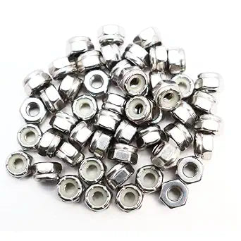 #10-32 Nylon Insert Hex Lock Nuts 50 Pack 304 Stainless Steel Self-Locking Nylon Lock Nuts Plain Finish for Industrial Construction Fasteners