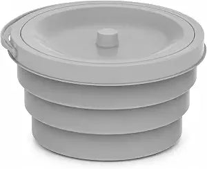 HOMEAL Collapsible Bucket with Lid, Replacement Bucket Accessory Compatible with HOMEAL Raised Toilet Seat, Portable Foldable Bucket, Gray