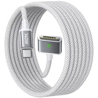 LISEN MacBook Charger USB-C to Magnetic 3 Cable (6.6FT) for M4/M3/M2 MacBook Pro Air M5 Charger, 140W Magnetic Safe 3 Cable Computer Laptop Cord for Pro (16"/14" 2026-2021) Air (15''/13'' 2026-2022)