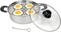 4-Cup Stainless Steel Egg Poacher Pan Non-Coated Egg Cooker Maker