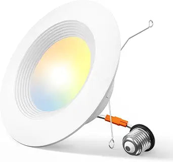 Amico 1 Pack 5/6 inch 5CCT LED Recessed Lighting, Dimmable, IC & Damp Rated, 12.5W=100W, 950LM Can Lights with Baffle Trim, 2700K/3000K/4000K/5000K/6000K Selectable, Retrofit Installation - ETL & FCC