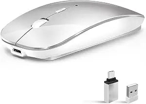 Wireless Mouse for Laptop Cpmputer,Bluetooth Mouse for MacBook,Silver