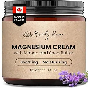 Magnesium Cream for Daily Comfort ��� with Hemp Seed Oil, Jojoba Oil, Mango & Shea Butter ��� Magnesium Oil Alternative ��� Natural & Skin-Friendly ��� Lavender ��� 4oz Glass Jar ��� Made in Canada