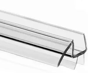 eatelle Shower Door Bottom Seal with Drip Rail for 3/16 (5mm) Thick Glass, 36" Long Sweep - Ultra Clear Polycarbonate