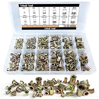 Trivd Frol 520PCS SAE & Metric Rivet Nut Kit, 6-32 to 3/8-16, M3 to M10