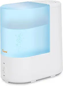 Crane Warm Mist Humidifier, Small Humidifier for Bedroom, Office, Vapor Pad Tray, Soothing Warm Mist Humidifiers For Bedroom, Relief for Dry Air, Quiet Operation, Auto Shut-Off, Desk Humidifiers