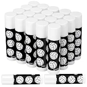 24 Pcs Volleyball Lip Balm Volleyball Team Gifts Volleyball Party Favors Volleyball Lip Balm Gift for Volleyball Team Volleyball Party Guest Supplies(Black)