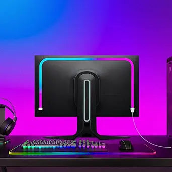 Monitor LED Backlights, LED Strip Light Sync with Screen Color/Music, Computer Light Bar Behind Screen, for PC/Mac, LEDs for Desk Gaming, USB Interface,Software Control (24 inch)
