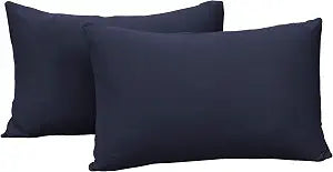 N&Y HOME Bundle Set of Stretch Pillow Cases and Fitted Sheet - Navy Blue, Full