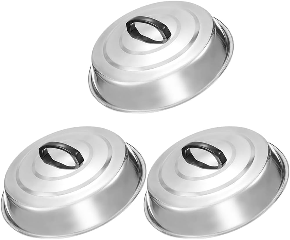 12 Inch Stainless Steel Melting Dome - Round Basting Cover,Grill Accessories -Steaming Cover,Best fits for Blackstone Camp Chef Flat Top Griddle Grill Cooking Indoor or Outdoor (3)