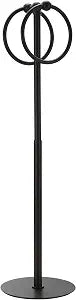 Adjustable Black Towel Rack,Freestanding Bathroom Towel Holder