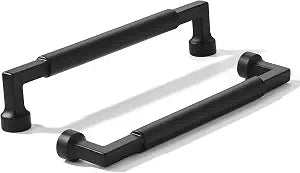 khtumeware 2-Pack 6-Inch(152mm) Black Cabinet Pulls,Heavy-Duty Solid Matte Black Handles for Kitchen Cabinets, Cupboards, Drawers and Bathroom Hardware