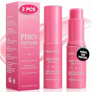 2PCS PDRN Pink Collagen Volume Multi Balm Stick for Face, Under Eyes & Lips