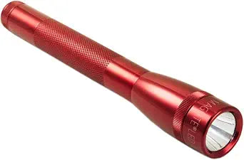 MagLite Mini Incandescent Flashlight  Compact, Water-Resistant, Twist On/Off, 2-Cell AAA Battery-Powered  Red