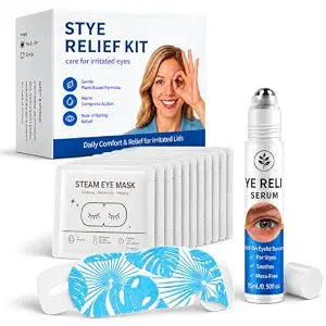 Stye Eye Treatment Kits,Stye Relief Roll on Serum & 10Pcs Stye Eye Compress