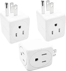 3 Plug Outlet Splitter Adapter, Multi Plug Wall Outlet Extender,3 Pack