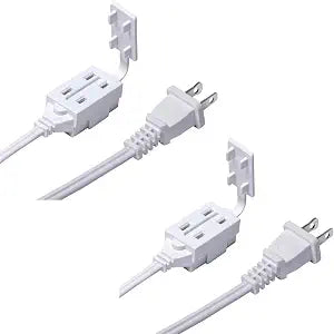 Newhouse Electric 6-Foot 2-Prong Indoor Outlet Extension Cord with Tamper Guard 2 Pack CTCORD3FT-WH, Slim Indoor Extension Cords and Cube Taps for Home and Apartments Essentials