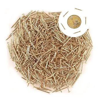 newlng 500PCS Small Nail Round Head Tiny Nails String Art Nails Hand-Made Hardware Accessories Fasteners Mini Nail 1.5 X 15mm/0.06"X0.6"(DXL) Golden