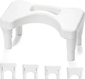 JFMkaer Poop Stool Toilet White Adults for Bathroom, 5.9" to 8.5" Adjustable Height Toilet Stools Squat Adult