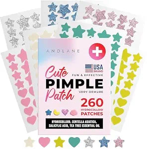 260Pcs Cute Pimple Patches for Face - Hydrocolloid Acne and Zit Patches