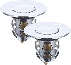 ARTIBETTER Pressure Drain Sink Stopper Set 2.36 Inch Stainless Steel Bathtub Drain Plug with Hair Catcher and Anti-Leak Seal for Bathroom Basin
