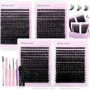 WENDY LASHES Clusters Kit D Curl DIY Eyelash Fluffy Lash Clusters