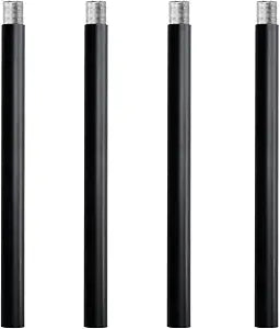 Matte Black M10 Threaded Light Fixture Extension Rod, 4 Inches