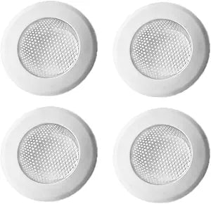 4 PCS Stainless Steel Bathroom Sink,Drain Stoper,Drain Hair Catcher,Shower Drain Cover for Bathtub, Kitchen Sink Strainer, Drain Stopper with (White, 3.5IN)