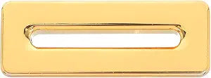Basin Overflow Cover - Rectangle Sink Hole Cap - Bathroom Sink Overflow Plug Fitting - Polished Metal Trim Accessory for Wash Basin, 2" X 0.8" 0.75" Golden