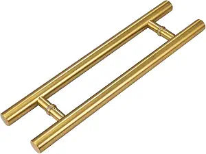 12-inch/304 Stainless Steel Sliding Barn Door Handle, H-Shaped Commercial Push-Pull Glass Long Door Handle Double-SidedModern Shower Door Handle,Gold (Gold, 12inch/30cm)