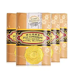Bee & Flower Soap Bar Sandalwood Soap Moisturizing Bath Bar Soaps Nourishes Your Skin 4.4 oz(Pack of 4)