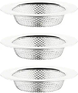 3 Pack 304 Stainless Steel Sink Strainer Kitchen Drain Cover for Bathroom, Laundry,4.5 Inch Outer Diameter