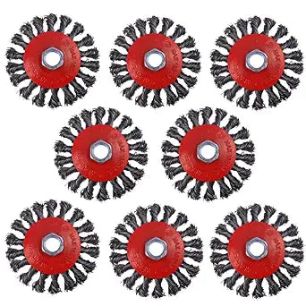 8 Pack 4 Inch Wire Wheels for Angle Grinder, with 5/8" Thread Arbor