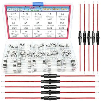 Inline Fuse Holder Kit:150 PCS Inline Fuses & 10 PCS Fuse Holder