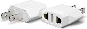 Unidapt European to US Plug Adapter, 220V to 110V Pin Converter, 2-Pack