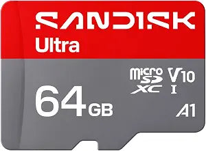 SANDISK 64GB Ultra microSD UHS-I Card - Up to 145MB/s Read Speed, Full HD Video, V10, U1, C10, A6 - SDSQUJQ-064G-GZ6MA
