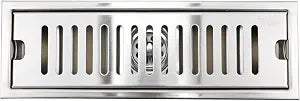 Dnyta 12 Inch Linear Shower Drain for Bathroom Shower (Silver, Fence Style)