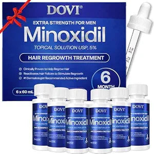 Dovi Minoxidil 5% Hair Regrowth Treatment for Men – Extra Strength Advanced Topical Solution, 6 Month Supply, Helps Regrow Hair and Prevent Hair Loss