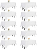 DRESSMAKER 10 Pack White Table Cloth Rectangle 60X102 Inch Fit 6FT Table