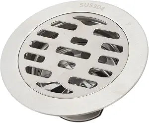 Round Floor Drain Strainer, 3.94 Inch 304 Stainless Steel Silver Shower Drain for 75mm Pipe, Bathroom Balcony Hotel