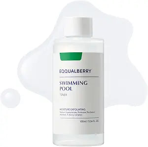 EQQUALBERRY Swimming Pool Toner - Korean Toner for Daily Exfoliating & Deep Hydration with Natural Enzyme Protease & Hyaluronic Acid, For Sensitive Skin, 5.24 Fl Oz (155ml)