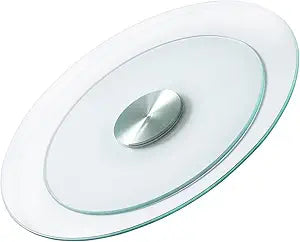 VEVOR 20 in Glass Lazy Susan Turntable, 360 Rotation Round Clear Tabletop Rotating Tray, Tempered Glass Dining Table Centerpiece, Smooth and Silent Spin, for Family Gatherings, Banquets & Weddings
