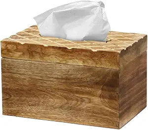 Modern Decorative Paper Facial Tissue Box Holder for Kitchen, Dining Room, and Office (Rectangle Tall)