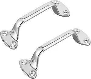 2PCS Boat Grab Handle with 4 Holes, Stainless Steel Handle for Elderly, Stainless Steel Boat Grab Bar for Bathroom