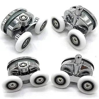 YUANQIAN Set of 4 New Oval Butterfly Twin Wheel Shower Door Rollers 25MM