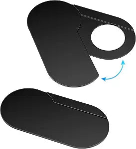 CloudValley [2-Pack Upgrade Rotating] Laptop Camera Cover Slide, 0.015 Inch Ultra-Thin Metal Web Camera Cover for Laptop Computer, MacBook Pro/Air, iMac, PC, Protect Your Privacy (Black)