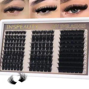 Wispy Lash Clusters 10-14mm D Curly Volume Mink Short Lashes by INSPEAUTY